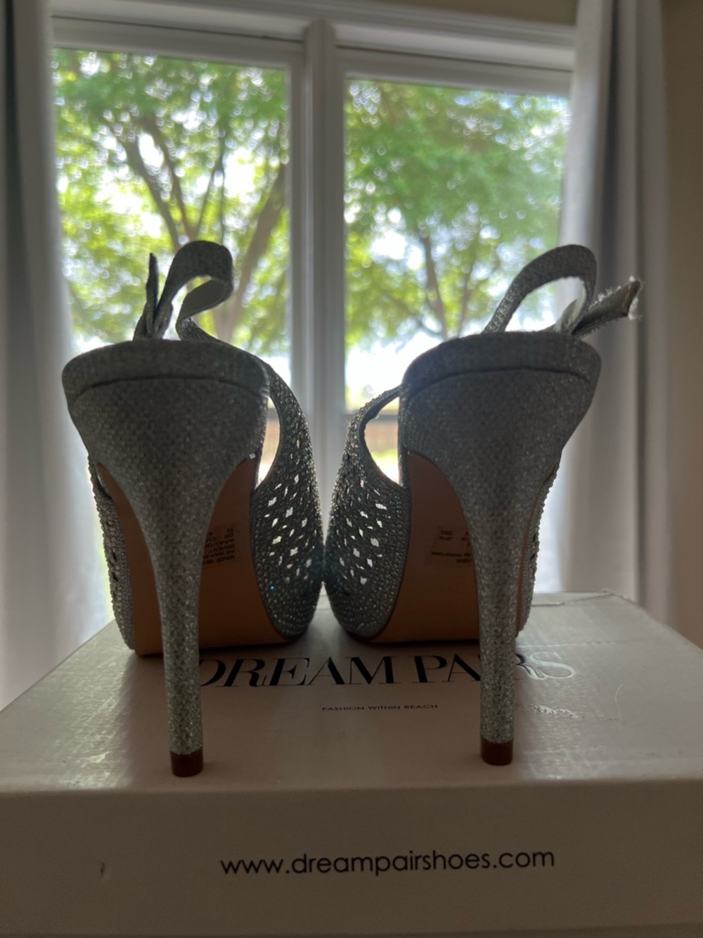 NWOT DREAM PAIRS Women's Heels Platform Dress Rhinestones Peep Toe Pumps size 11 - Picture 4 of 12